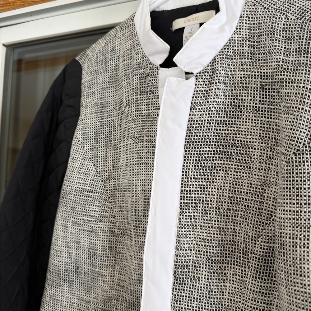 Chico's Mixed Material Textured Jacket - Picture 2 of 5